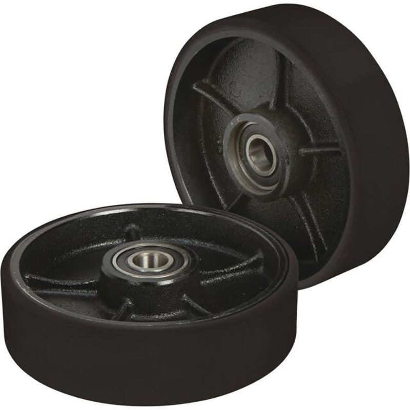 PT Steer Wheel Black PU (Cast Core) Ø180mm x 50mm x 20mm Bore (Pack of 2)