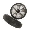PT Steer Wheel Black Rubber (Silver Cast Core) Ø180mm x 50mm x 20mm Bore (Pack of 2)