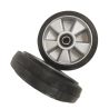 PT Steer Wheel Black Rubber (Silver Cast Core) Ø200mm x 50mm x 20mm Bore (Pack of 2)