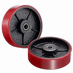 PT Steer Wheel Red PU (Cast Core) Ø180mm x 50mm x 20mm Bore (Pack of 2)