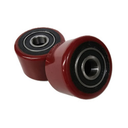 PT-SC Series Load Rollers Red PU Ø75mm x 50mm x 20mm  - 2 Pack